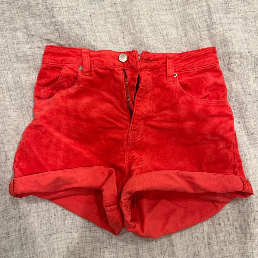 Rolla’s Dusters High Rise Shorts in Corduroy, size 25, color Poppy